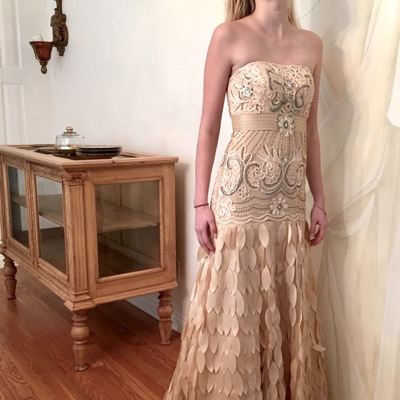 SUE WONG Nocturne Collection Formal Beaded Gown for Wedding, Red Carpet, Rare - Picture 5 of 12